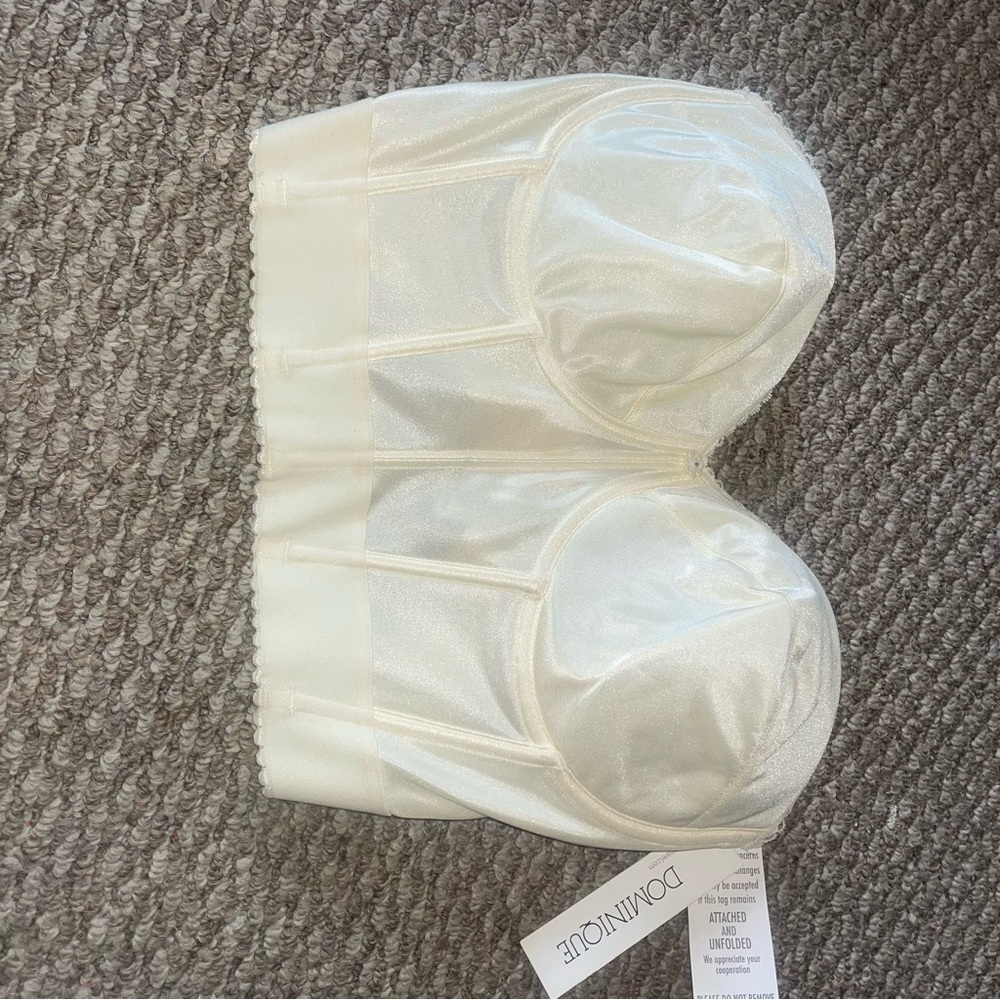 Dominique Ivory Satin Bustier